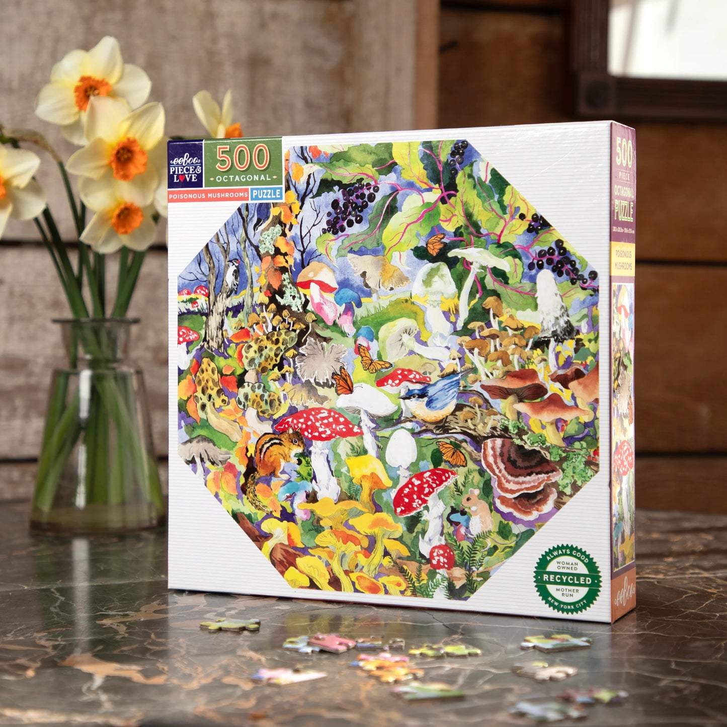 Puzzle - Poisonous Mushrooms 500 Piece Octagon Puzzle