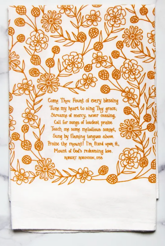 Come Thou Fount Hymn Tea Towel