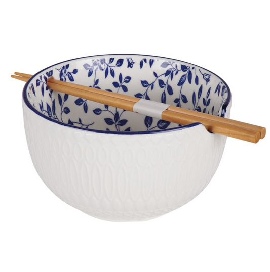 Ramen Bowl Set - Indigo Floral