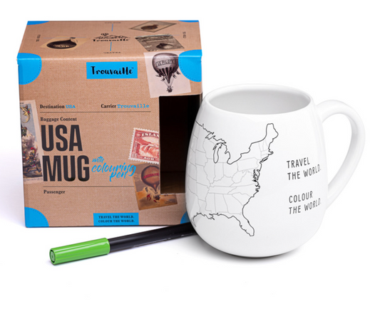 USA Map Color In Mug