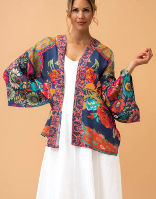 Kimono Jacket Vintage Floral  - Ink