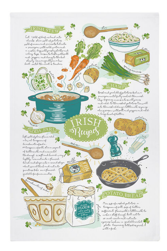Irish Recipes Tea Towel