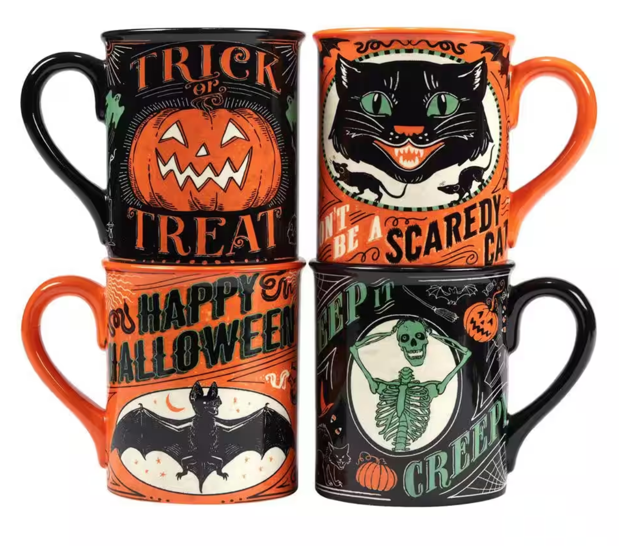 Halloween Mug 5 in. 18 oz. Multicolored Earthenware Mug