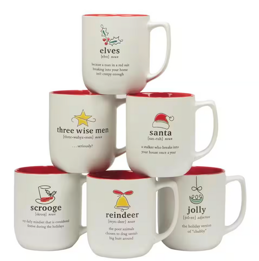 Christmas Fun Red Sayings Mugs