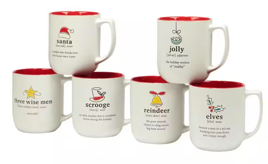 Christmas Fun Red Sayings Mugs