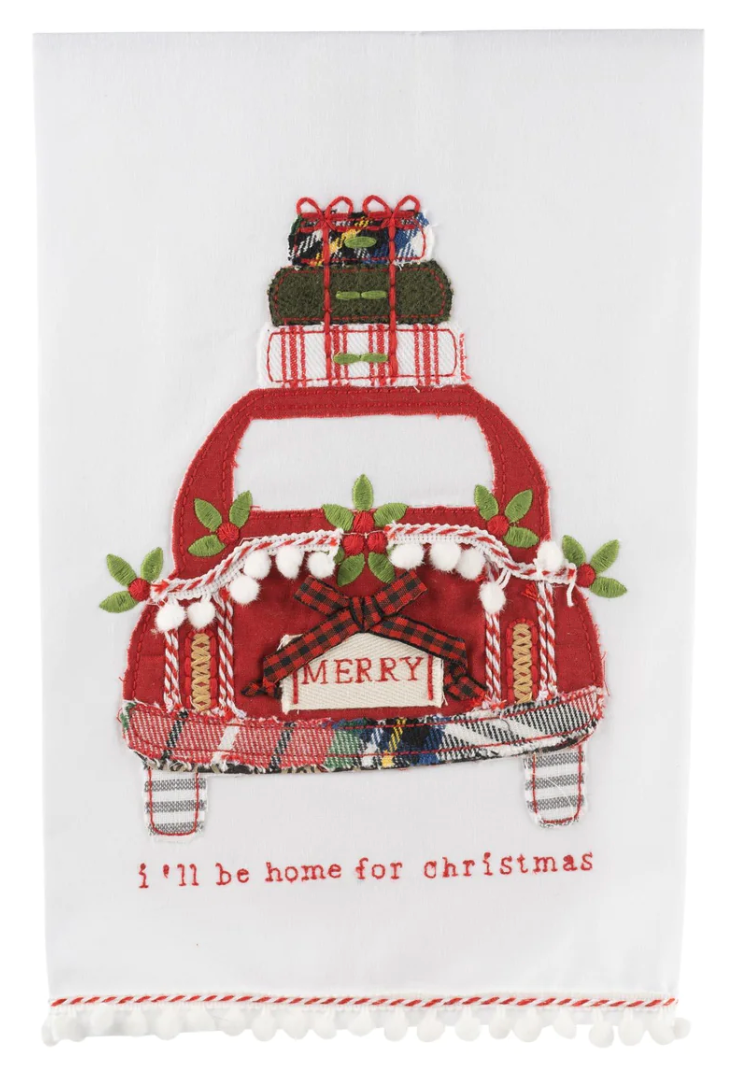I'll Be Home For Christmas Tea Towel