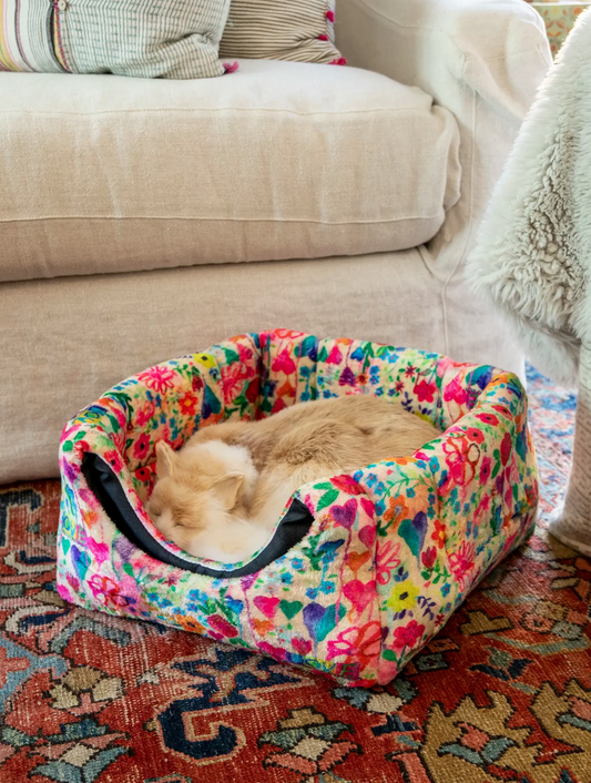 Collapsible Cozy Cat Bed - Love Graffiti Floral