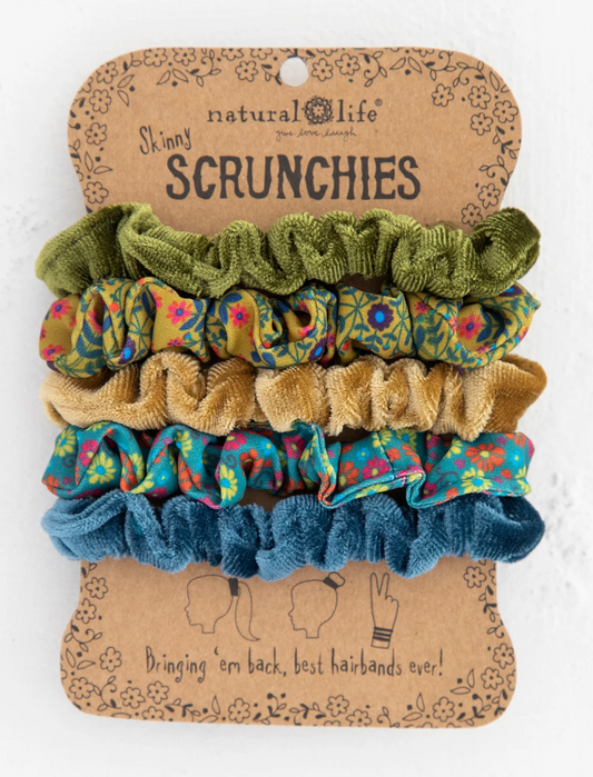 Print And Velvet Scrunchies