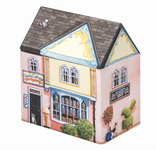 Small House Candy Tin with 10 Caramels and BOW