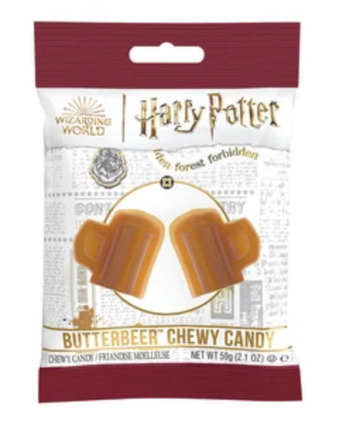 JELLY BELLY BUTTER BEER CHEWY CANDY 2.1 OZ PEG BAG