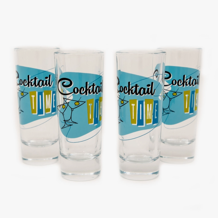 Cocktail Time Retro Style Shot Glass