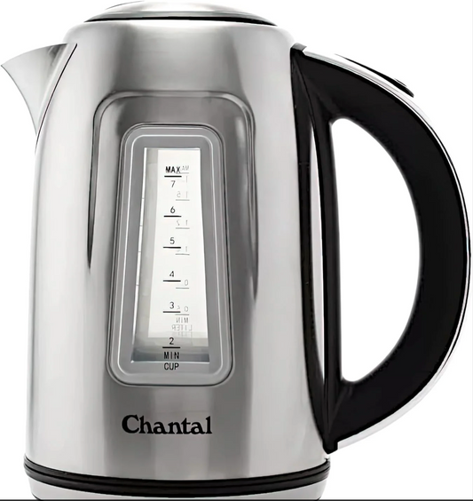 Chantal 1.8 QT Jupiter Electric Kettle, Stainless Steel, Silver