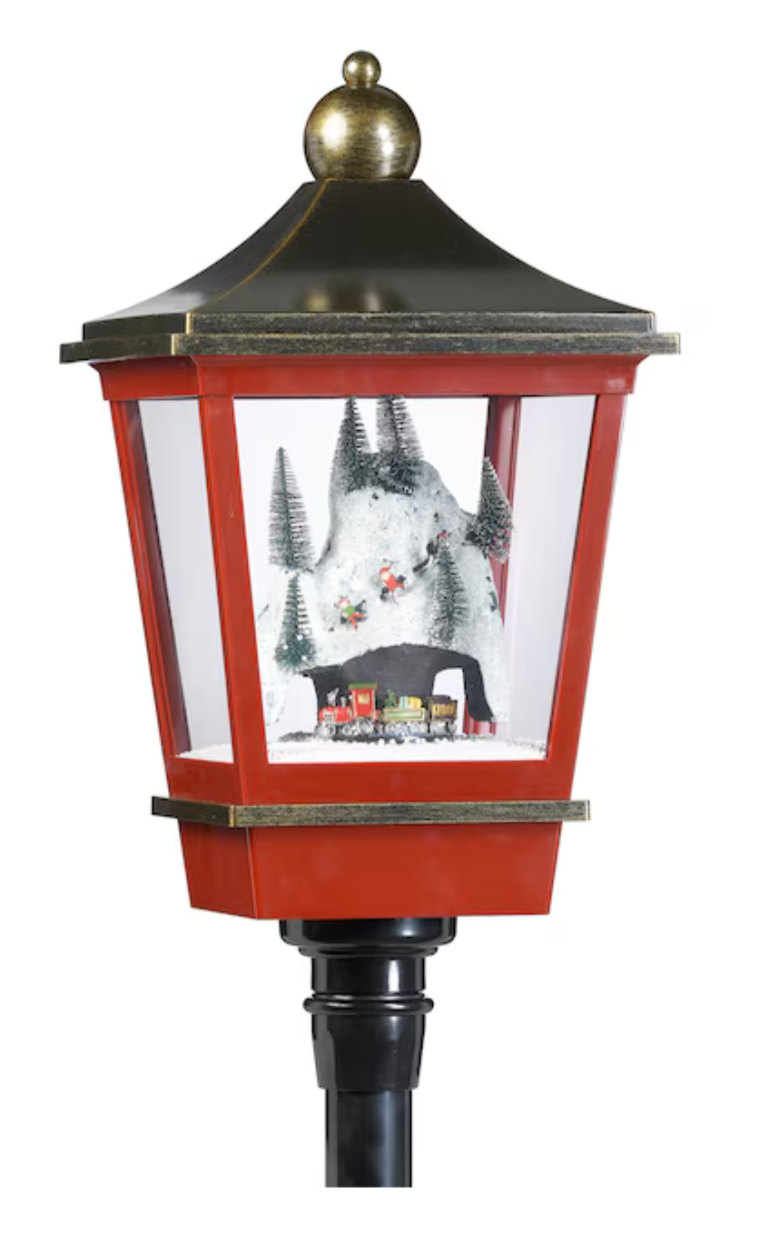 75"H LED SNOWING MOUNTAIN LAMP POST