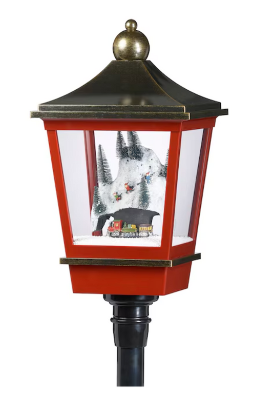 75"H LED SNOWING MOUNTAIN LAMP POST