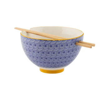 Noodle Bowl with Chopsticks - Waves