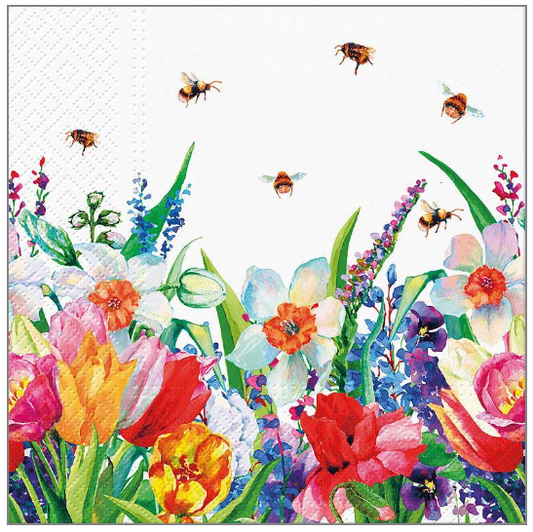 Luncheon Meadow with Bees Napkins - Pack of 20