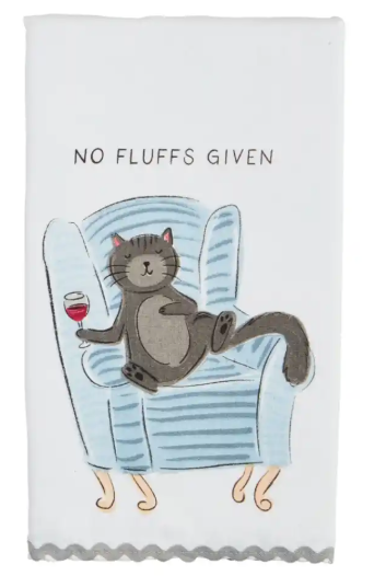 No Fluffs Cat Ric Rac Towel