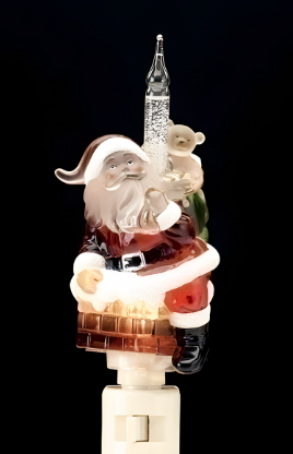 Night Light:  7" Santa/Chimney Bubble Light