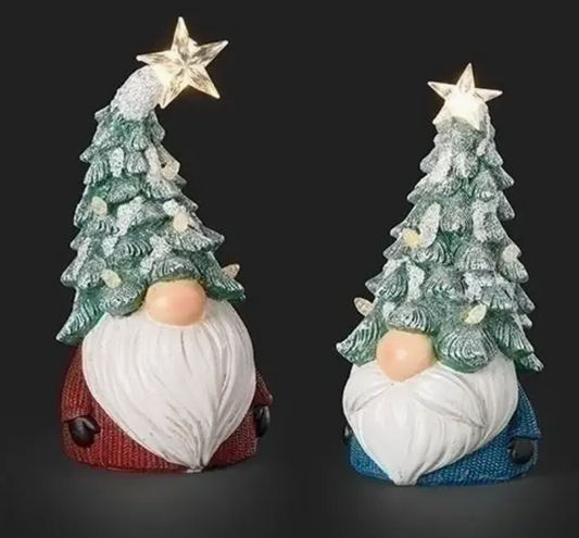 8.75" Lighted Tree Hat Gnome/Gonk