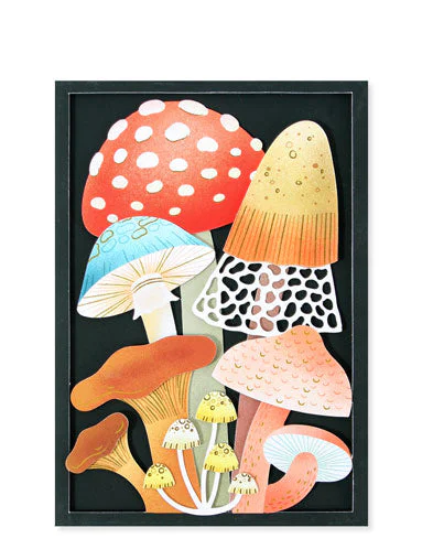 Mushrooms 3D Layered Greeting Card