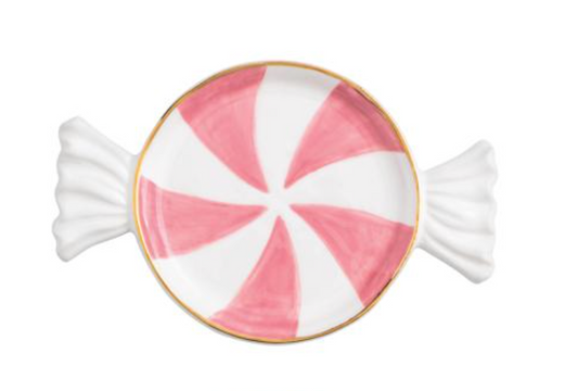 Pink Candy Tidbit Plates (Set of 2)
