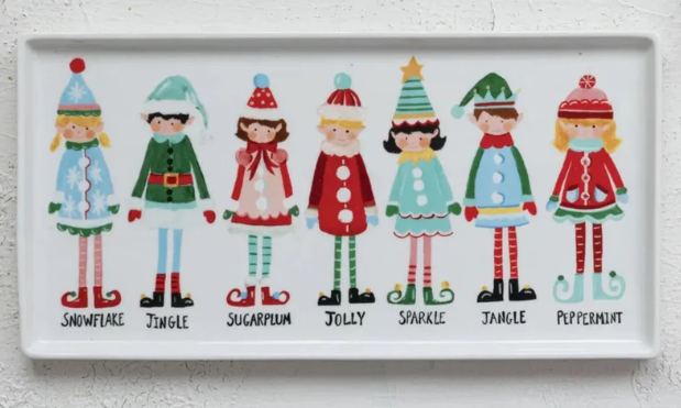 Santa's Elves Stoneware Platter