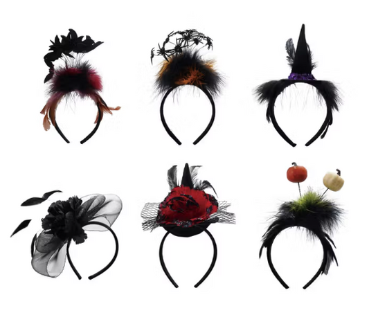 Plastic & Feather Halloween Headband