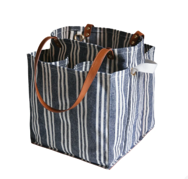 Capabunga Blue Striped Canvas Farmer's Market Tote