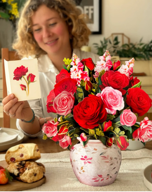 Blooming Roses Pop-Up Bouquet