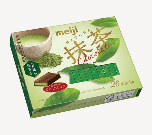 Meiji Matcha Chocolate Green Tea Filled Milk Chocolate 26 Pieces