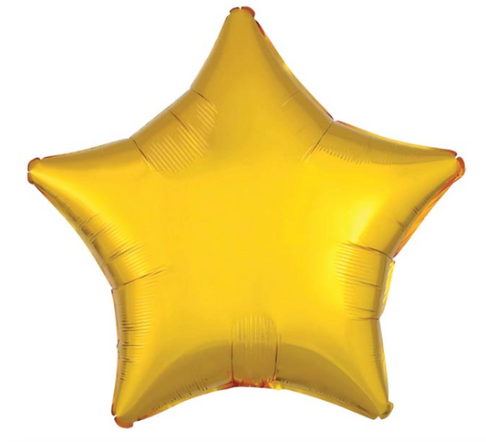 19" PKG METALLIC GOLD STAR BALLOON