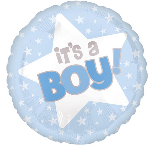 18" PKG IT'S A BOY STARS BALLOON