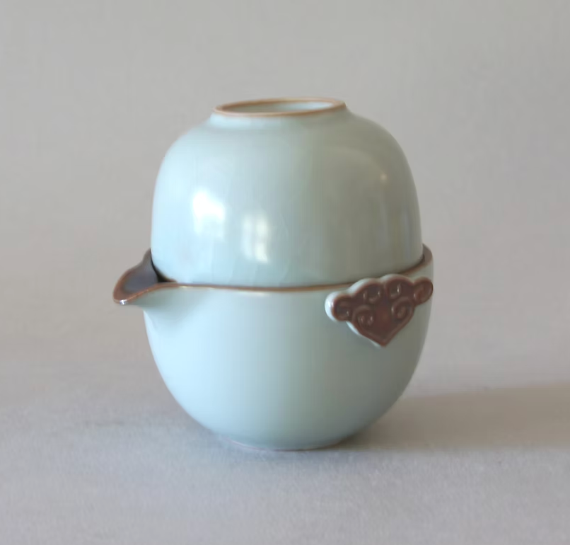 2 Cups Infuser Ruli Handle, Celadon Blue