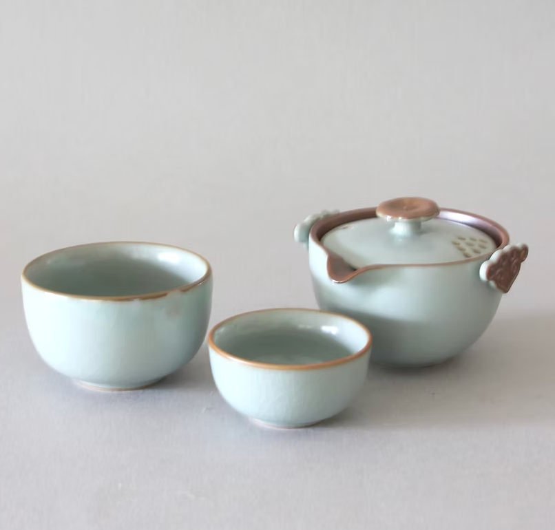 2 Cups Infuser Ruli Handle, Celadon Blue