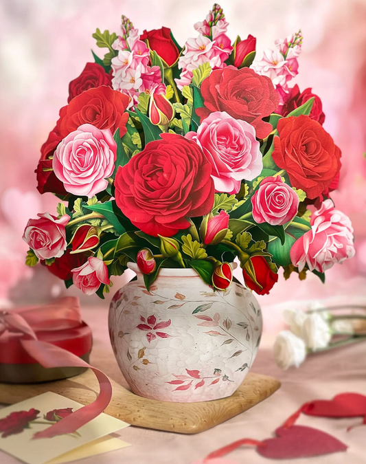 Blooming Roses Pop-Up Bouquet