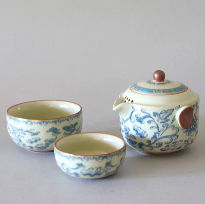Travel Tea Set Floral Pattern
