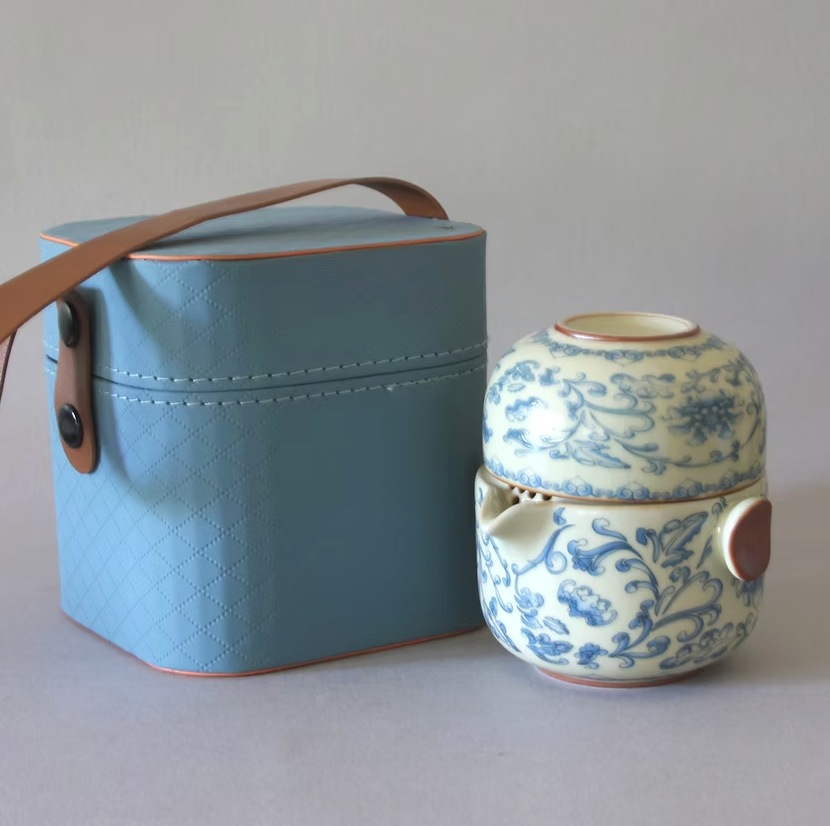 Travel Tea Set Floral Pattern