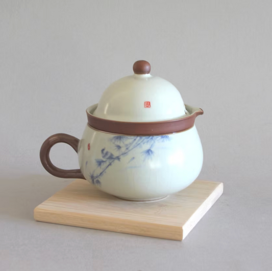 One Cup Infuser w/ Handle, Bamboo & Bird
