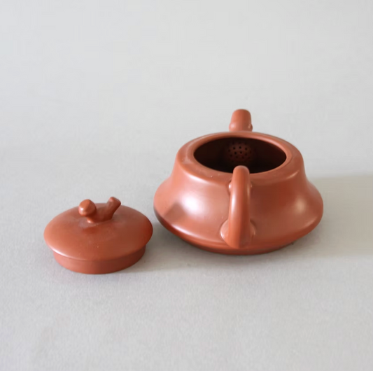 Yixing Red Bamboo Teapot & 2 Cups