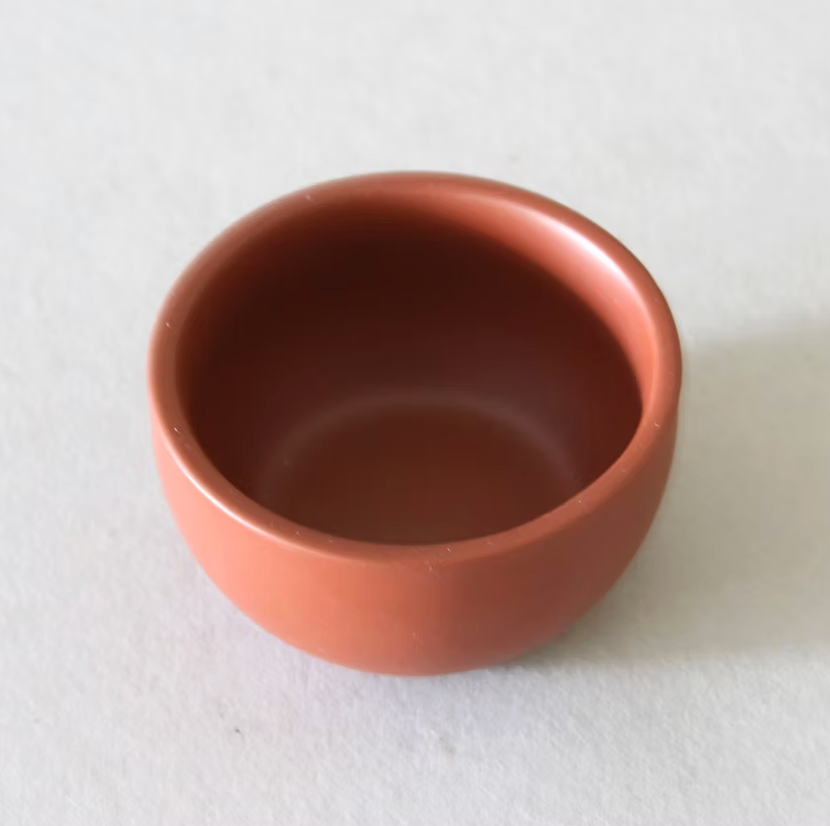 Yixing Red Bamboo Teapot & 2 Cups