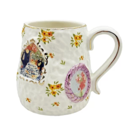 12 oz. Embossed Hand-Painted Mug