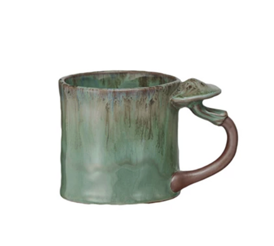 14 oz. Stoneware Mug w/ Mushroom Handle