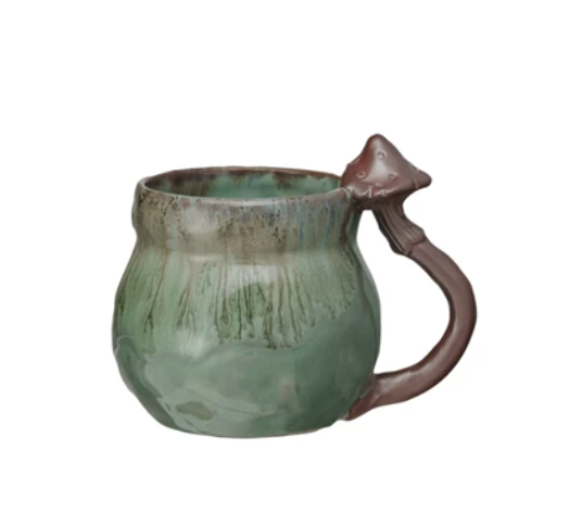 14 oz. Stoneware Mug w/ Mushroom Handle