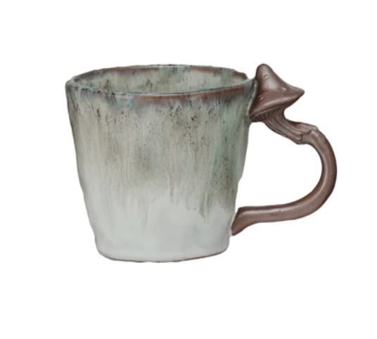 14 oz. Stoneware Mug w/ Mushroom Handle