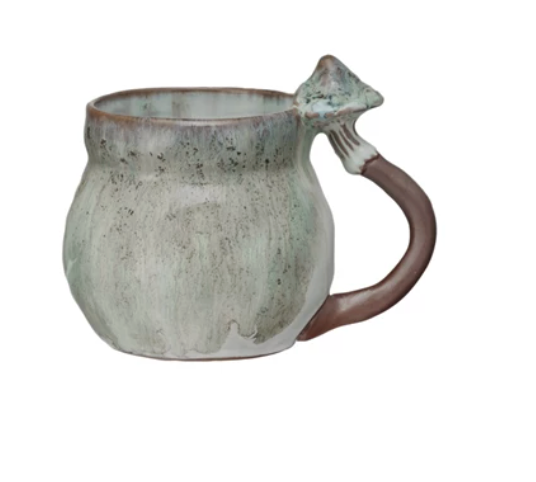 14 oz. Stoneware Mug w/ Mushroom Handle