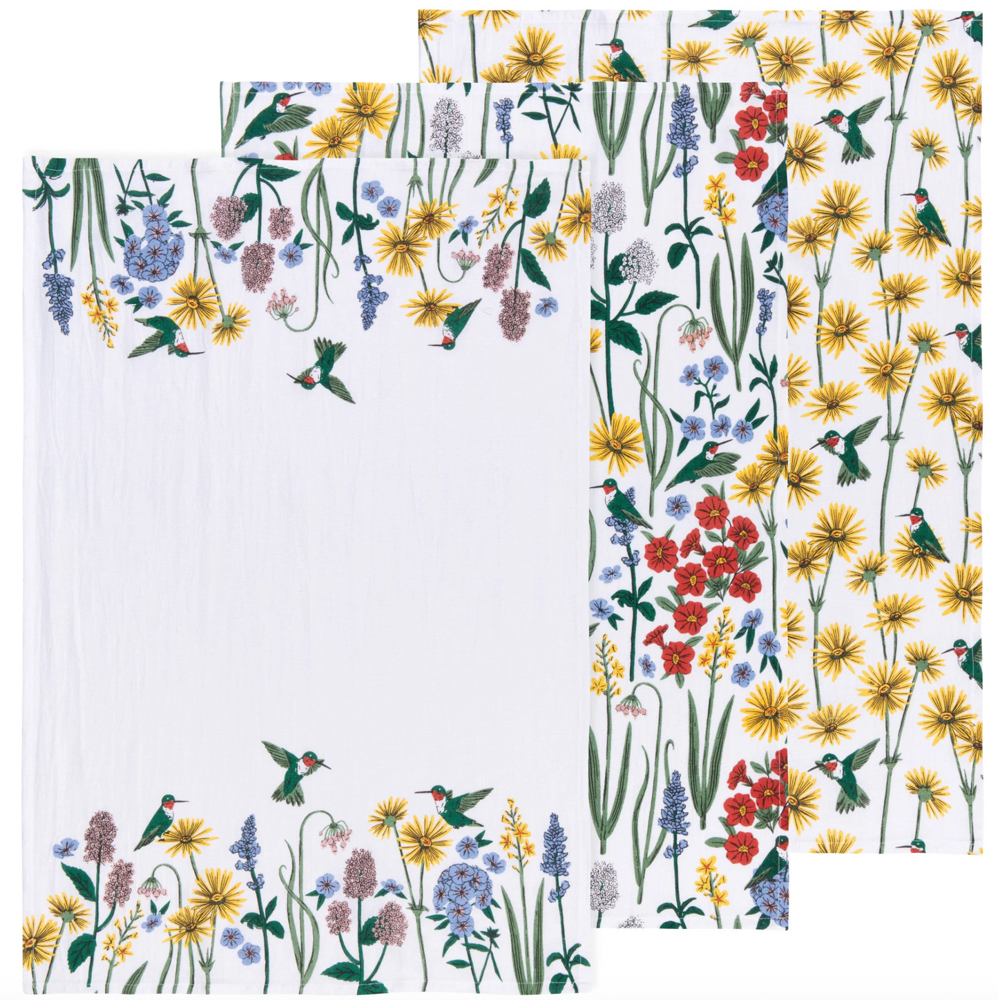 Hummingbird Baker's Floursack Dishtowels - Set of 3