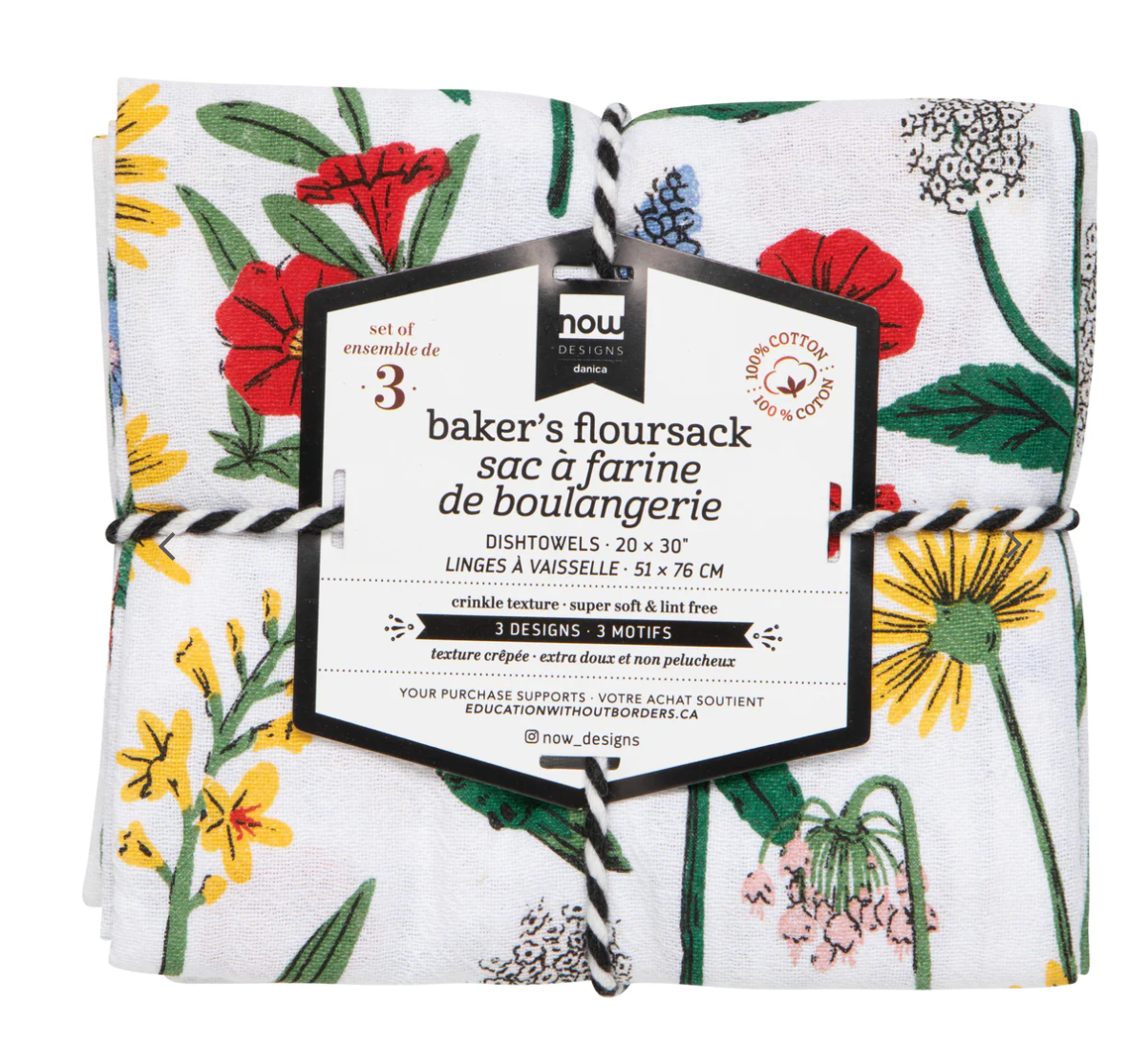 Hummingbird Baker's Floursack Dishtowels - Set of 3
