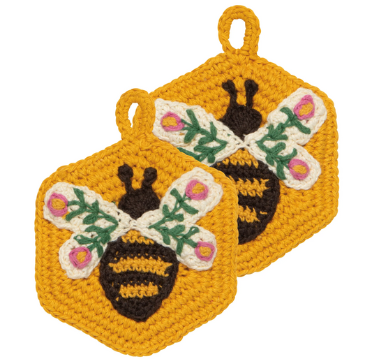Bee Garden Crochet Sponges - Set of 2