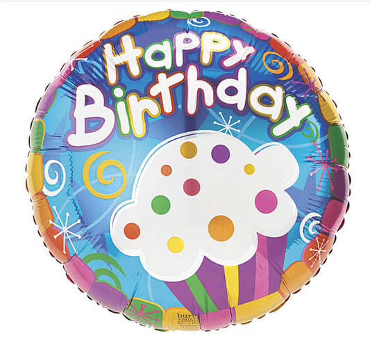 17"PKG CUPCAKE BIRTHDAY BALLOON