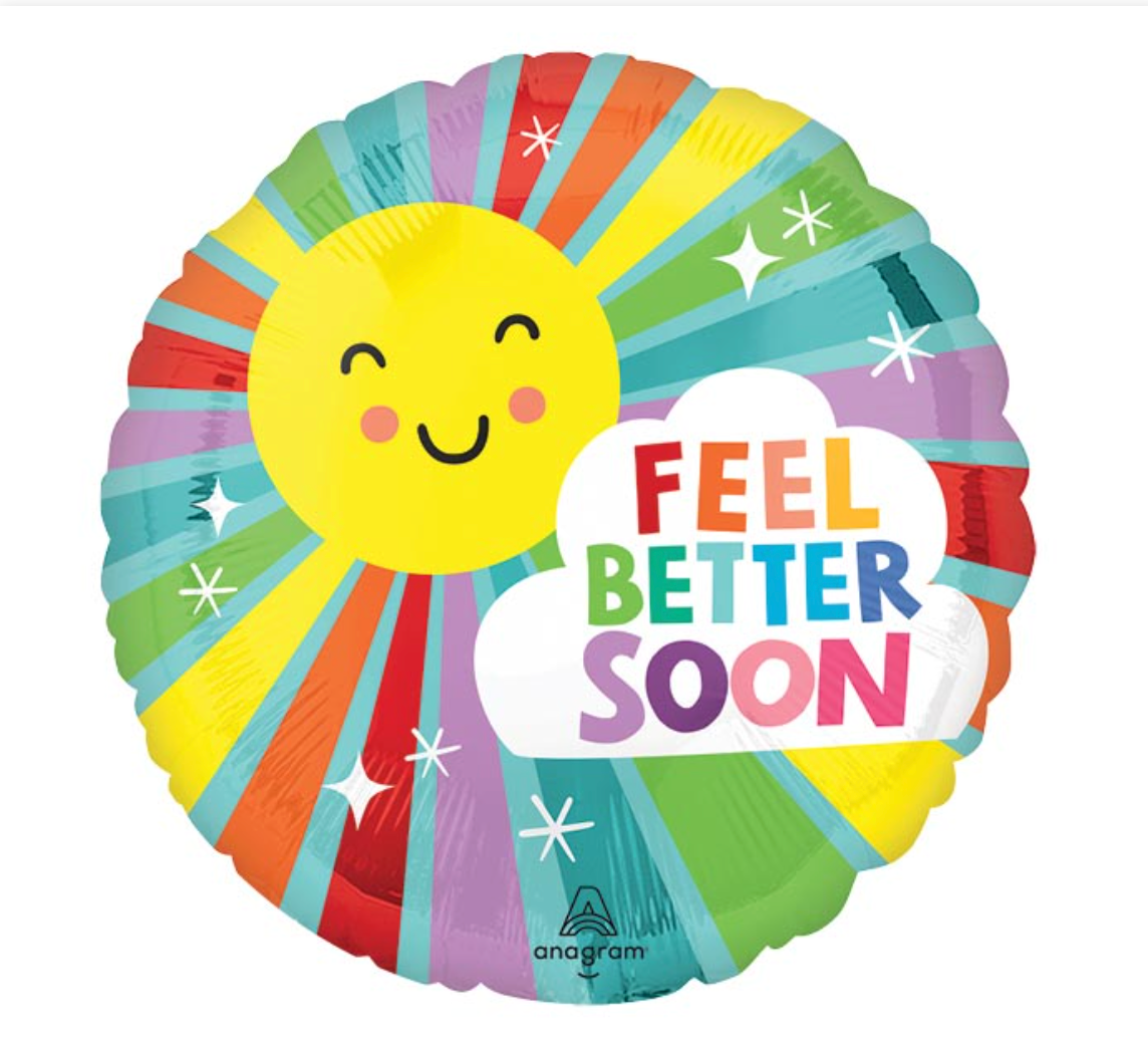 17"PKG GWS SUNNY WISHES FEEL BETTER SOON BALLOON